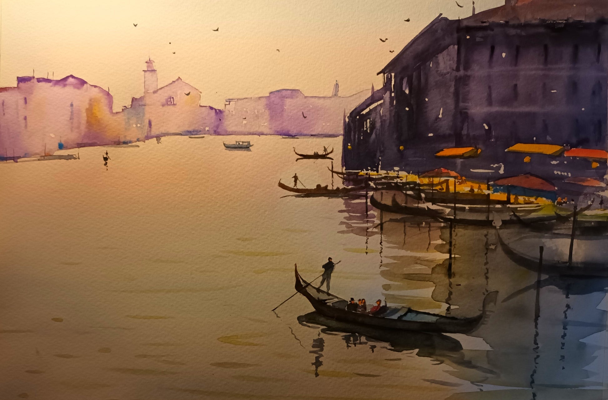 Original Watercolour painting of Venice, Italy, by Cathal O'Briain.