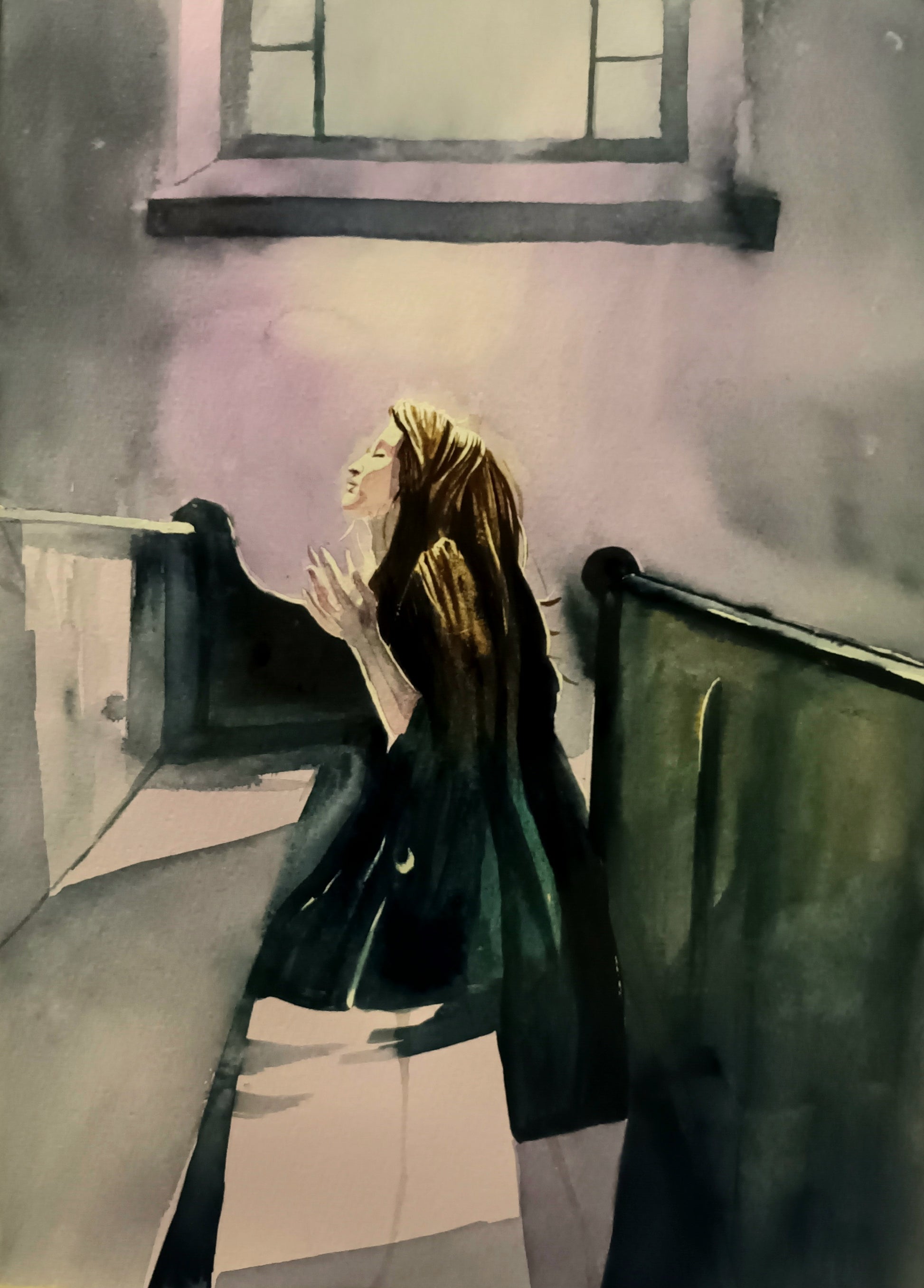 A3 Framed Watercolour painting by Irish Artist Cathal O'Briain.