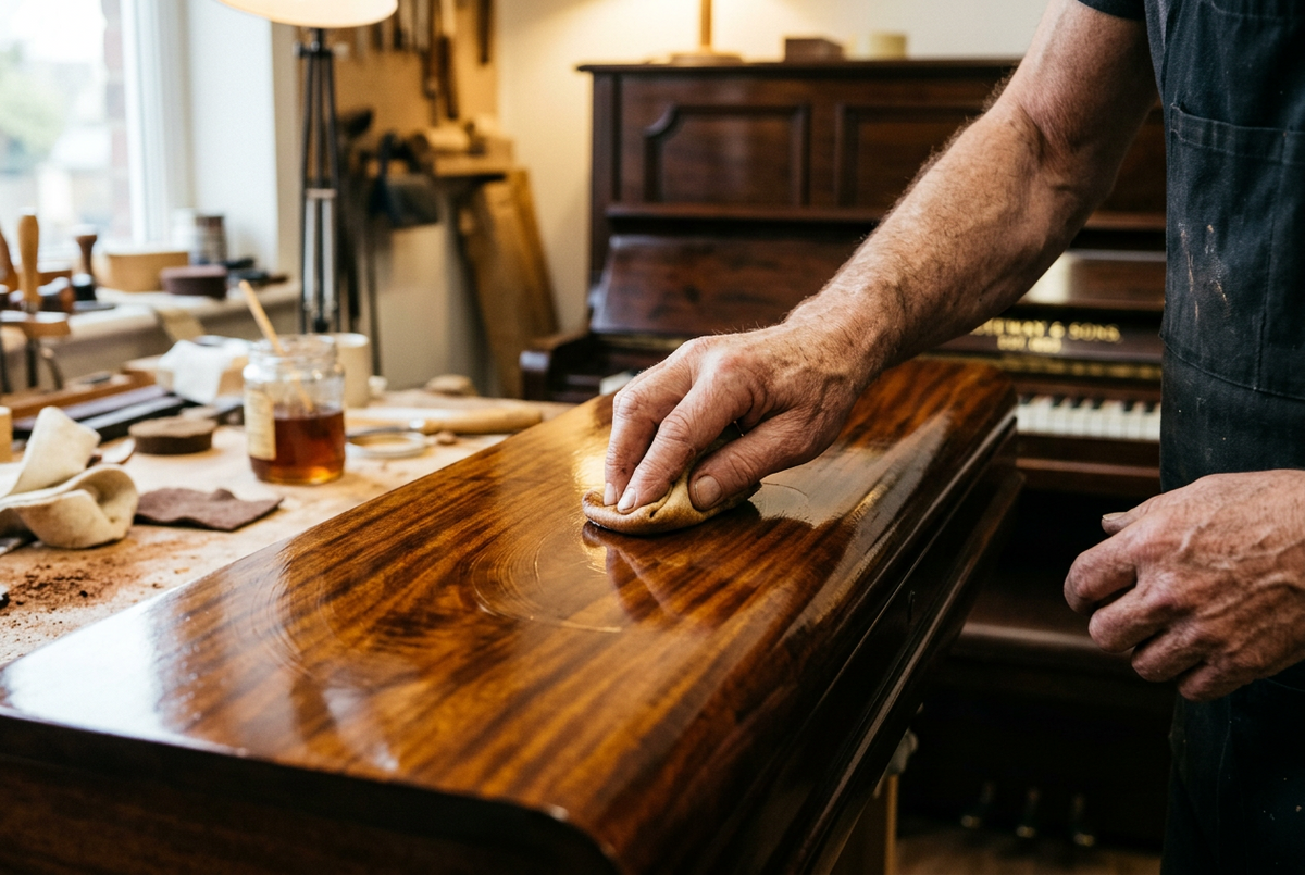 French Polishing (Upright Piano)