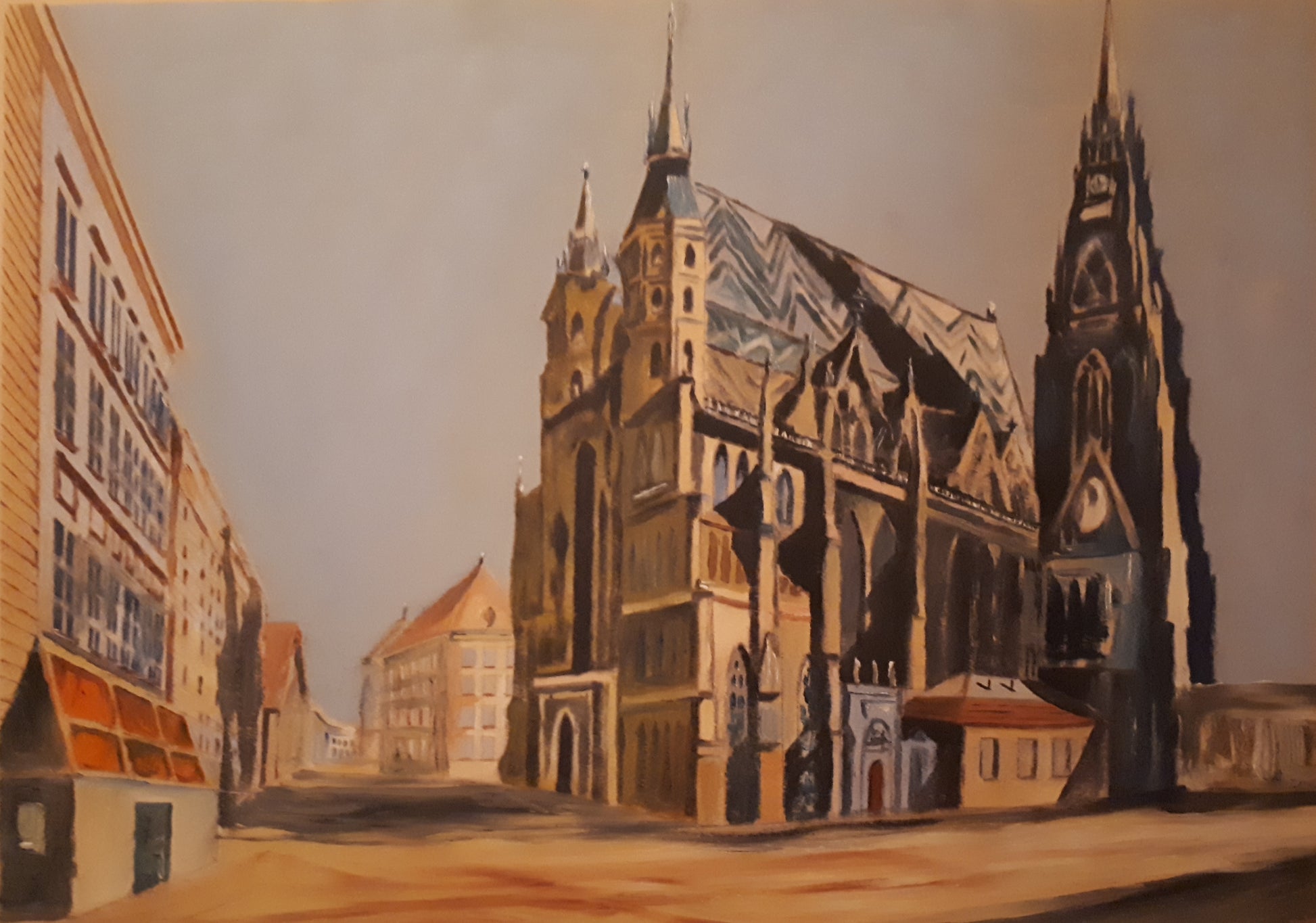 Original Watercolour Painting of St. Stephen's Cathedral, by Irish Artist Cathal O'Briain. Free P&P with Padded Protection within Ireland.