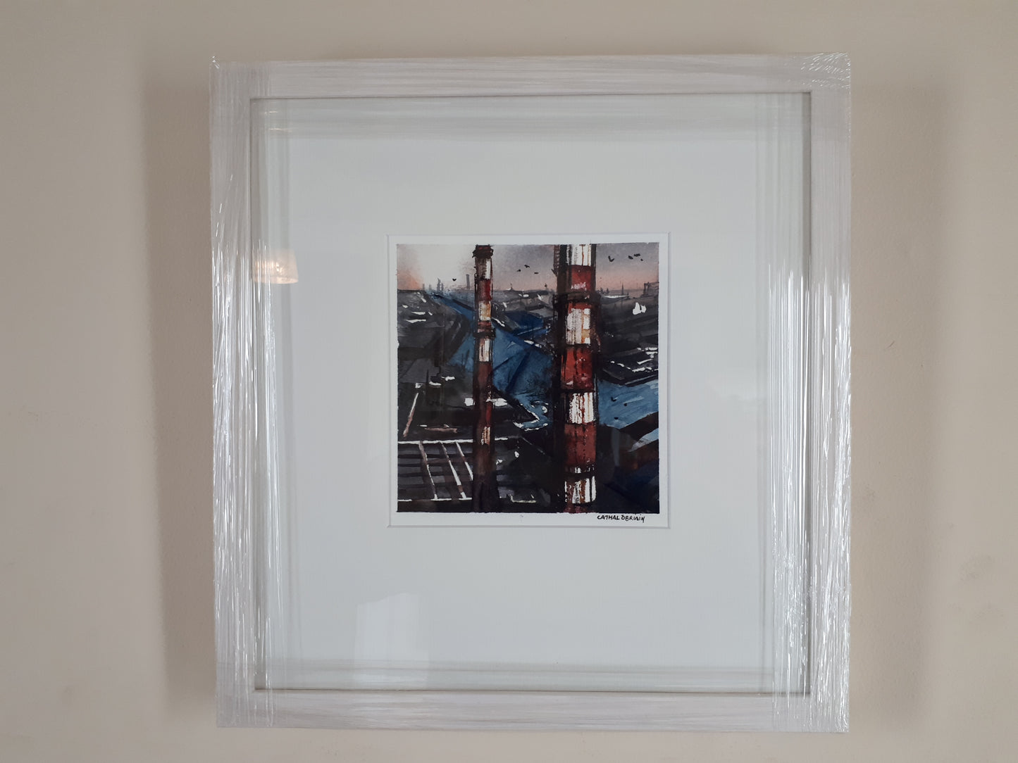 Poolbeg Stacks, Dublin (Fine Art Print) Framed
