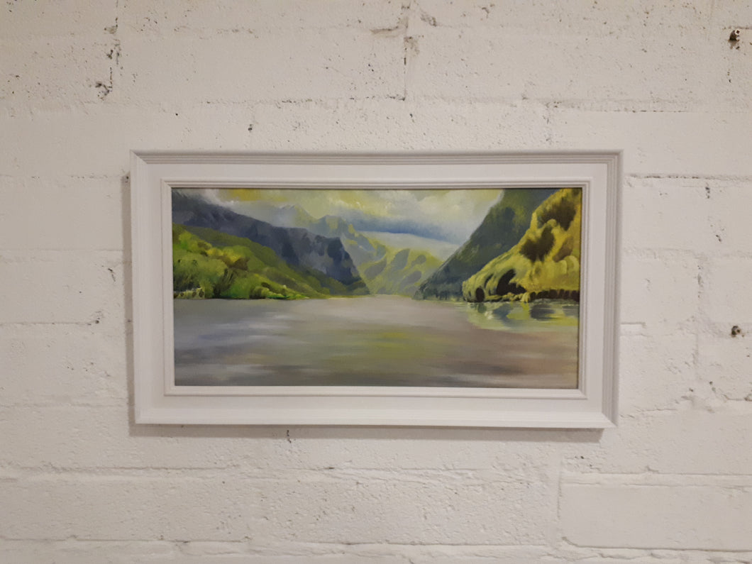 Original Oil on Canvas Painting of Glendalough, Wicklow, Ireland, by Irish Artist Cathal O'Briain. Free P&P with Padded Protection within Ireland.  Comes professionally framed in a new, neutral coloured frame to most styles or settings. 