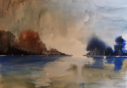 Original Watercolour Painting by Irish Artist Cathal O'Briain. Free P&P with Padded Protection within Ireland.  Comes professionally framed in a new, neutral coloured frame to most styles or settings.