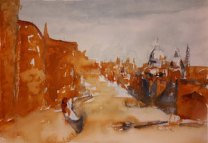 Original Watercolour Painting of Venice, Italy, by Irish Artist Cathal O'Briain. Free P&P with Padded Protection within Ireland.  Comes professionally framed in a new, neutral coloured frame to most styles or settings.