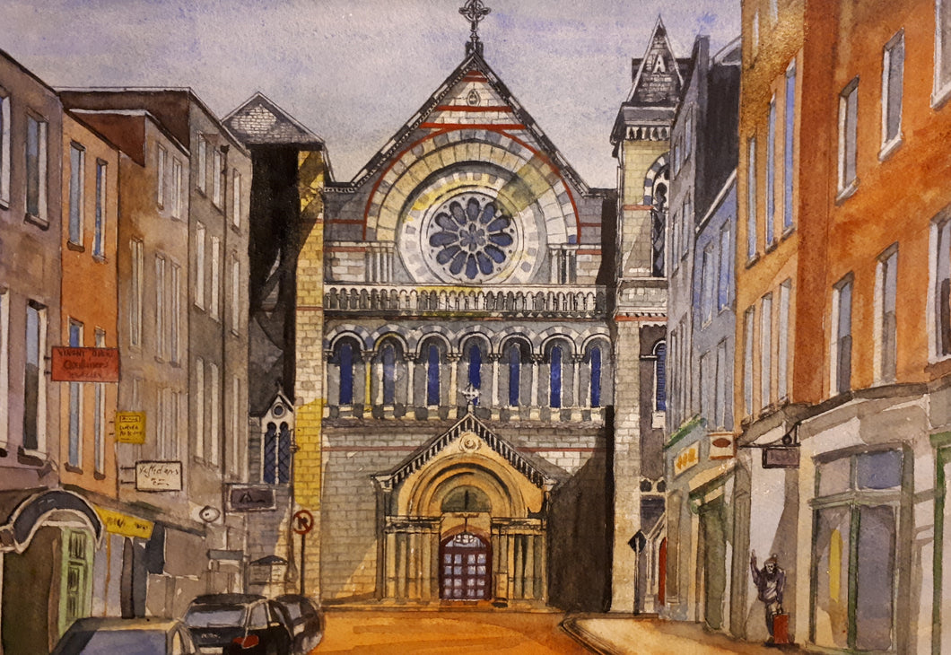 Original Watercolour Painting of South Anne Street, Dublin, Ireland, by Irish Artist Cathal O'Briain.