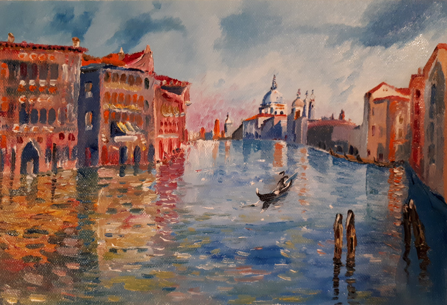 Original Oil on Canvas Painting of Venice, Italy, by Irish Artist Cathal O'Briain. Free P&P with Padded Protection within Ireland.  Comes professionally framed in a new, neutral coloured frame to most styles or settings. 