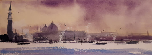 Watercolour painting of Venice, Italy, by Cathal O'Briain.